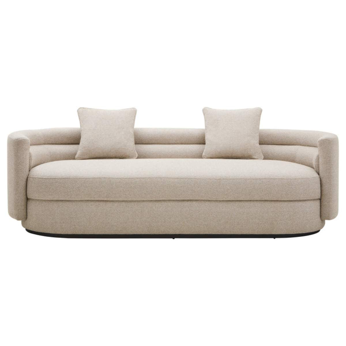Beaumonde Home Oratino Ivory Linen Fabric 3 Seater Sofa