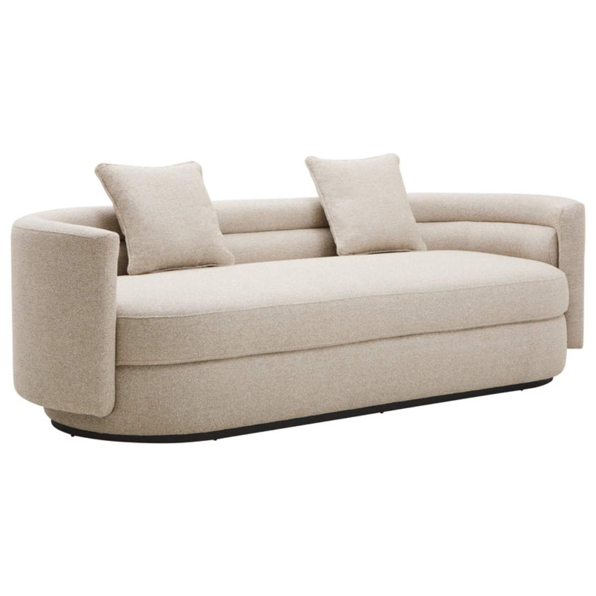 Beaumonde Home Oratino Ivory Linen Fabric 3 Seater Sofa