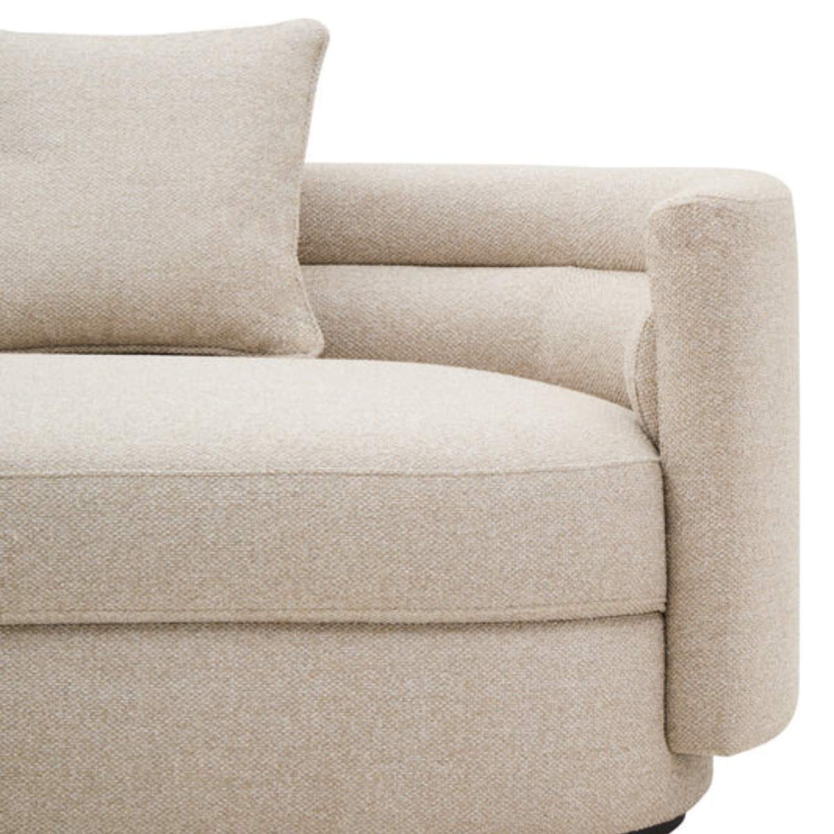 Beaumonde Home Oratino Ivory Linen Fabric 3 Seater Sofa