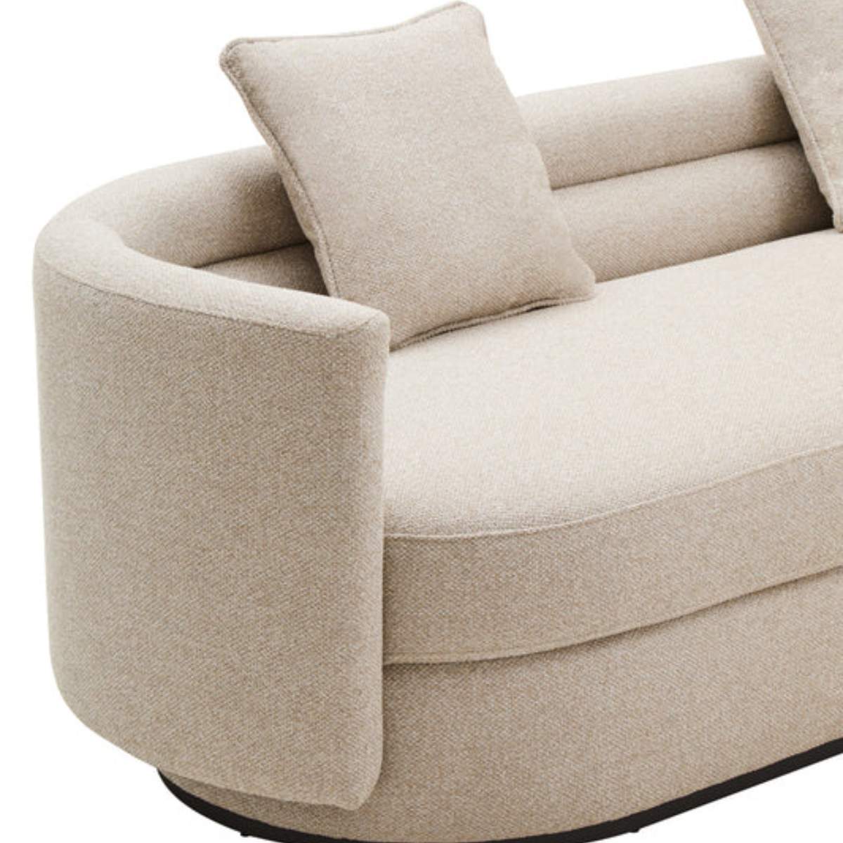 Beaumonde Home Oratino Ivory Linen Fabric 3 Seater Sofa