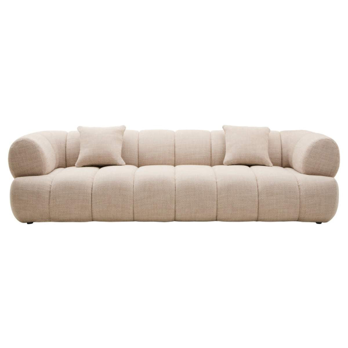 Beaumonde Home Ordona Cream Linen Fabric 3 Seater Sofa