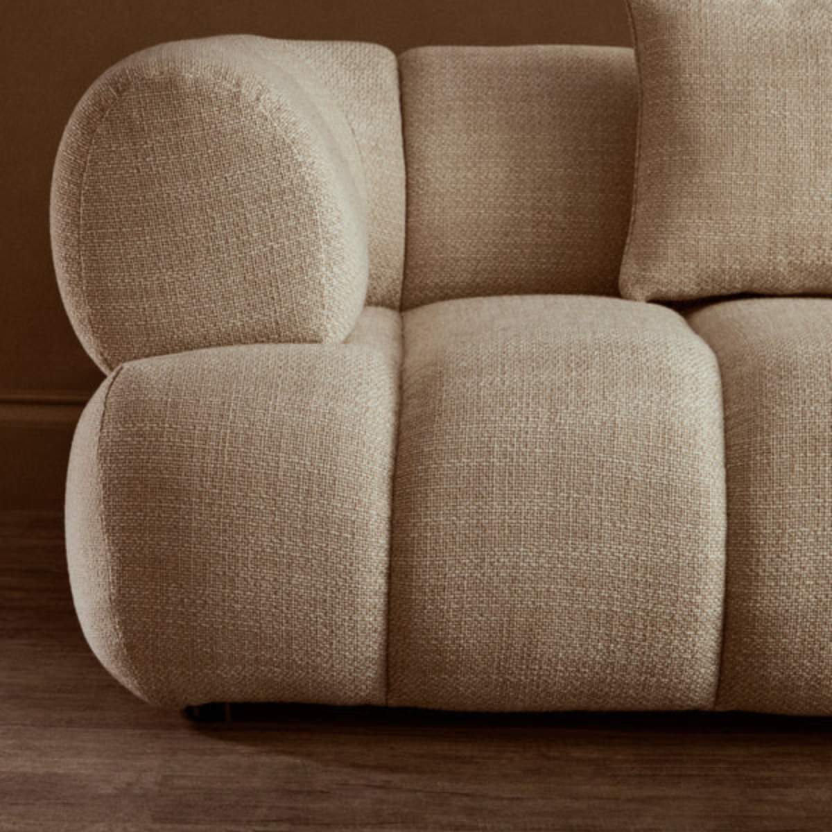 Beaumonde Home Ordona Cream Linen Fabric 3 Seater Sofa