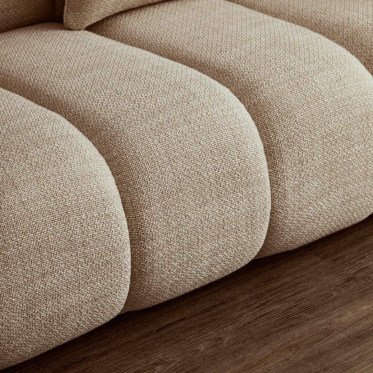 Beaumonde Home Ordona Cream Linen Fabric 3 Seater Sofa