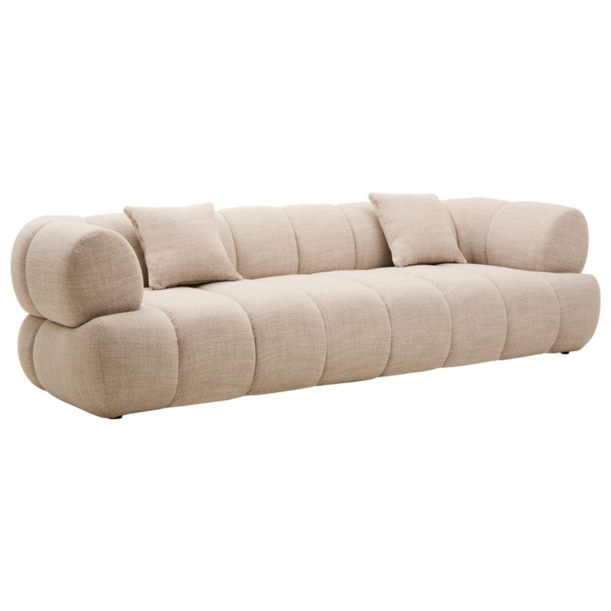 Beaumonde Home Ordona Cream Linen Fabric 3 Seater Sofa