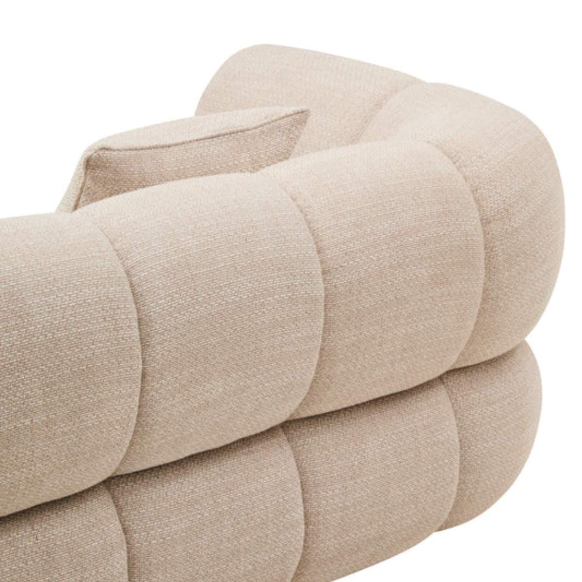 Beaumonde Home Ordona Cream Linen Fabric 3 Seater Sofa