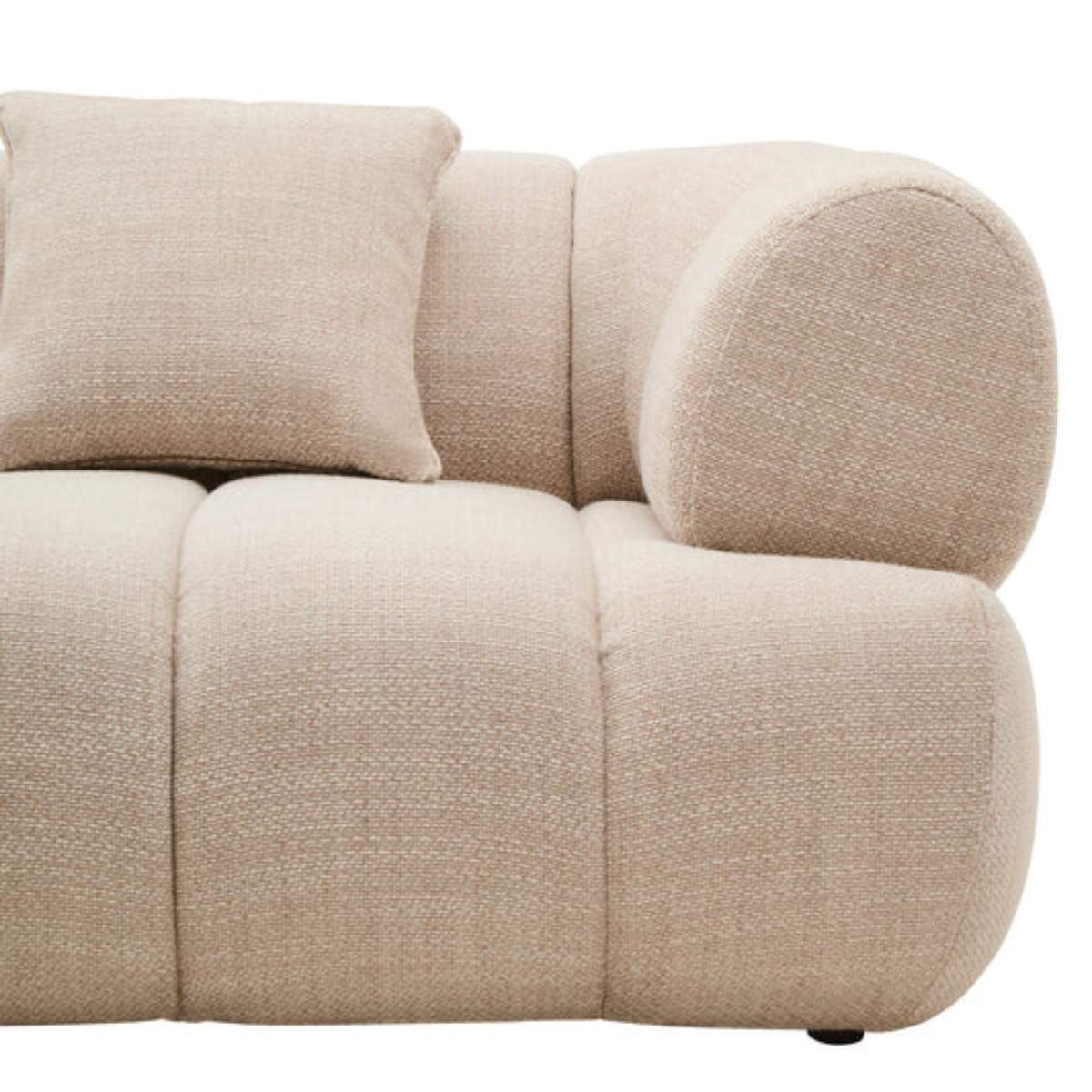 Beaumonde Home Ordona Cream Linen Fabric 3 Seater Sofa