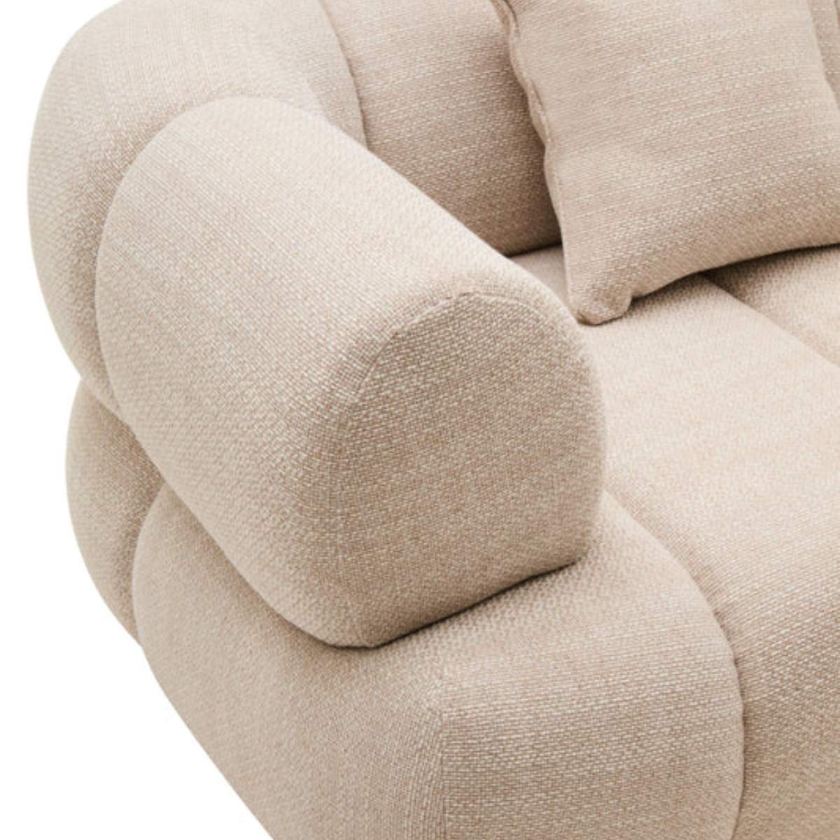 Beaumonde Home Ordona Cream Linen Fabric 3 Seater Sofa