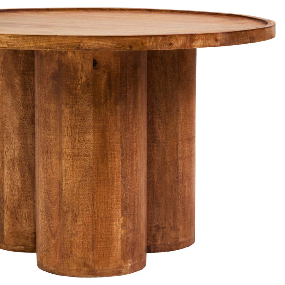Beaumonde Home Walsa Natural Mango Wood Column Detail Coffee Table