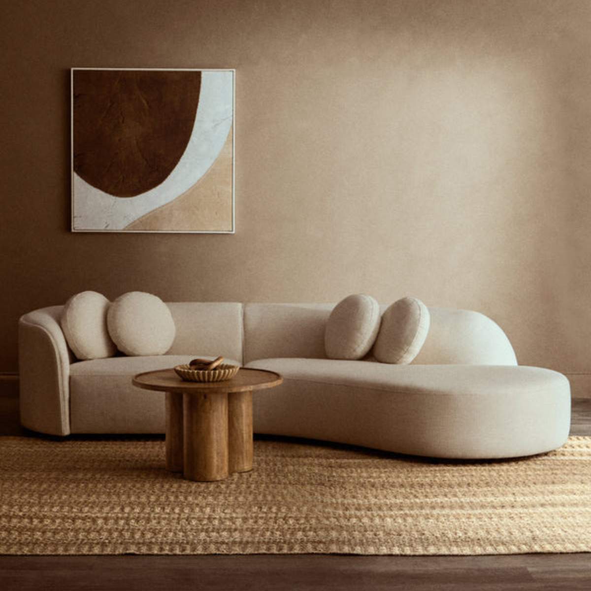 Beaumonde Home Walsa Natural Mango Wood Column Detail Coffee Table