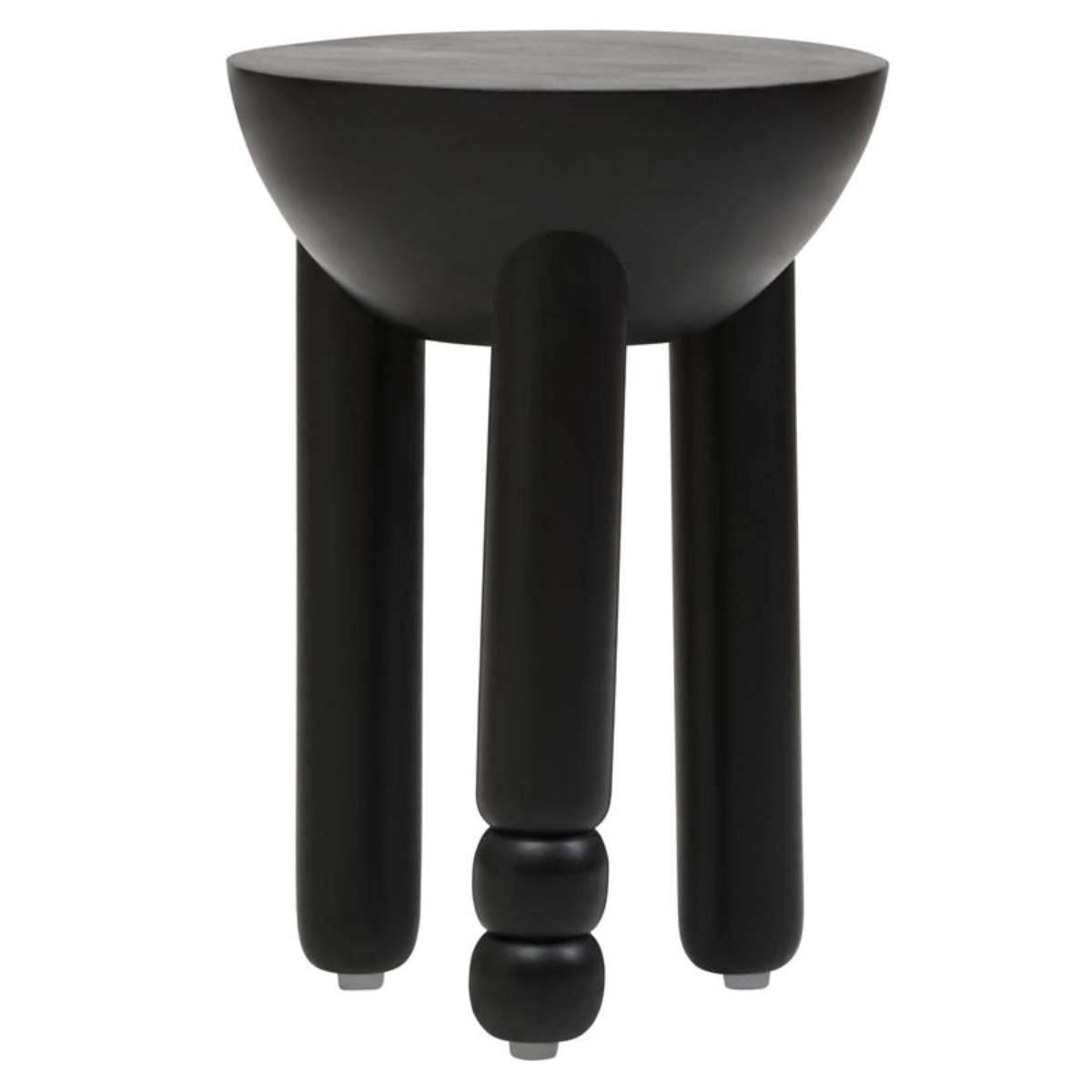 Beaumonde Home Walsa Black Finish Mango Wood Column Detail Round Side Table