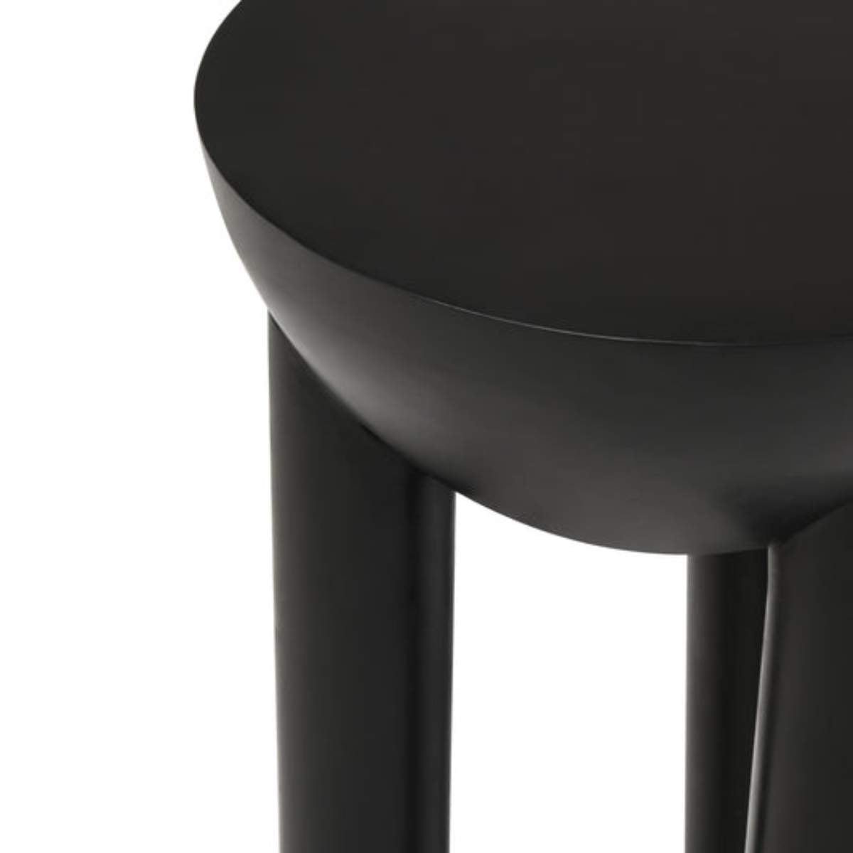 Beaumonde Home Walsa Black Finish Mango Wood Column Detail Round Side Table