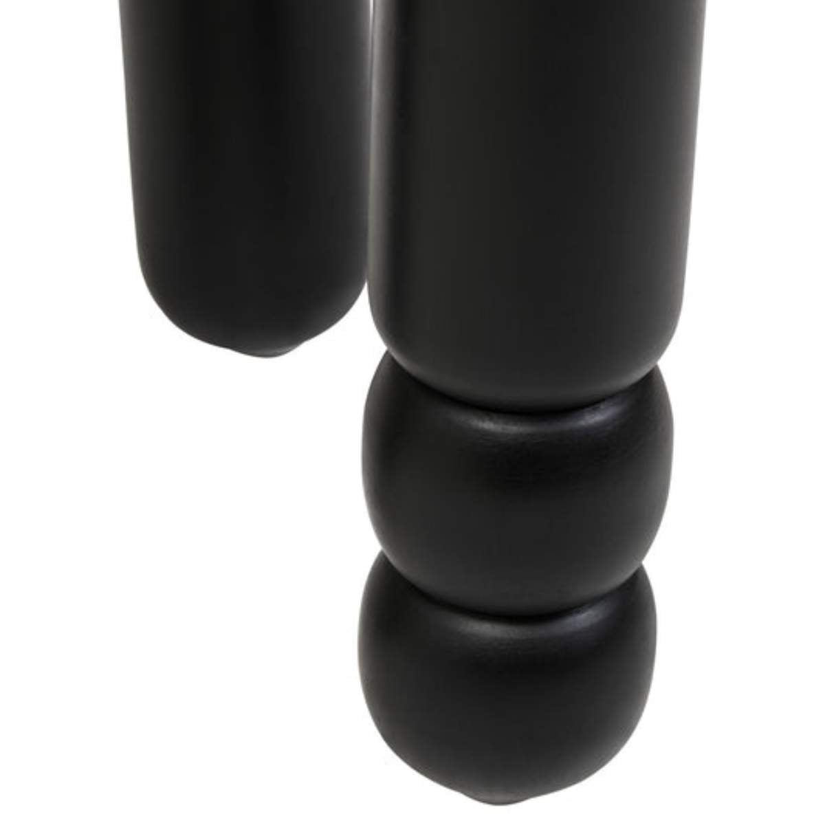 Beaumonde Home Walsa Black Finish Mango Wood Column Detail Round Side Table