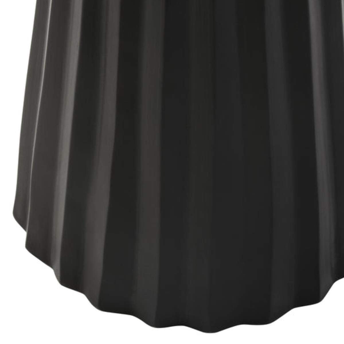 Beaumonde Home Walsa Black Finish Mango Wood Carved Ridge Side Table