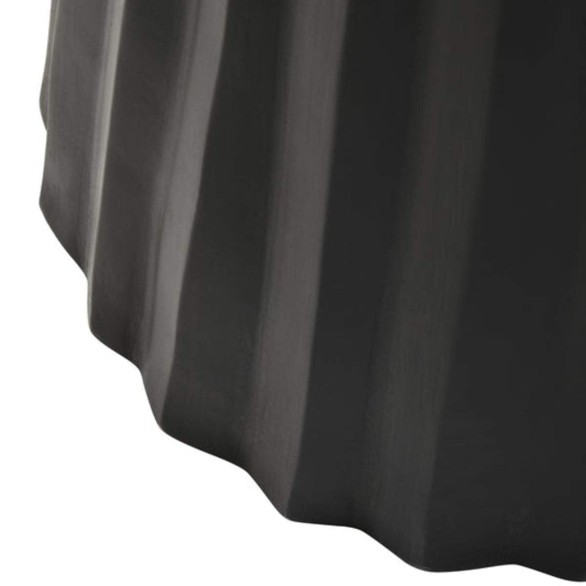 Beaumonde Home Walsa Black Finish Mango Wood Carved Ridge Side Table