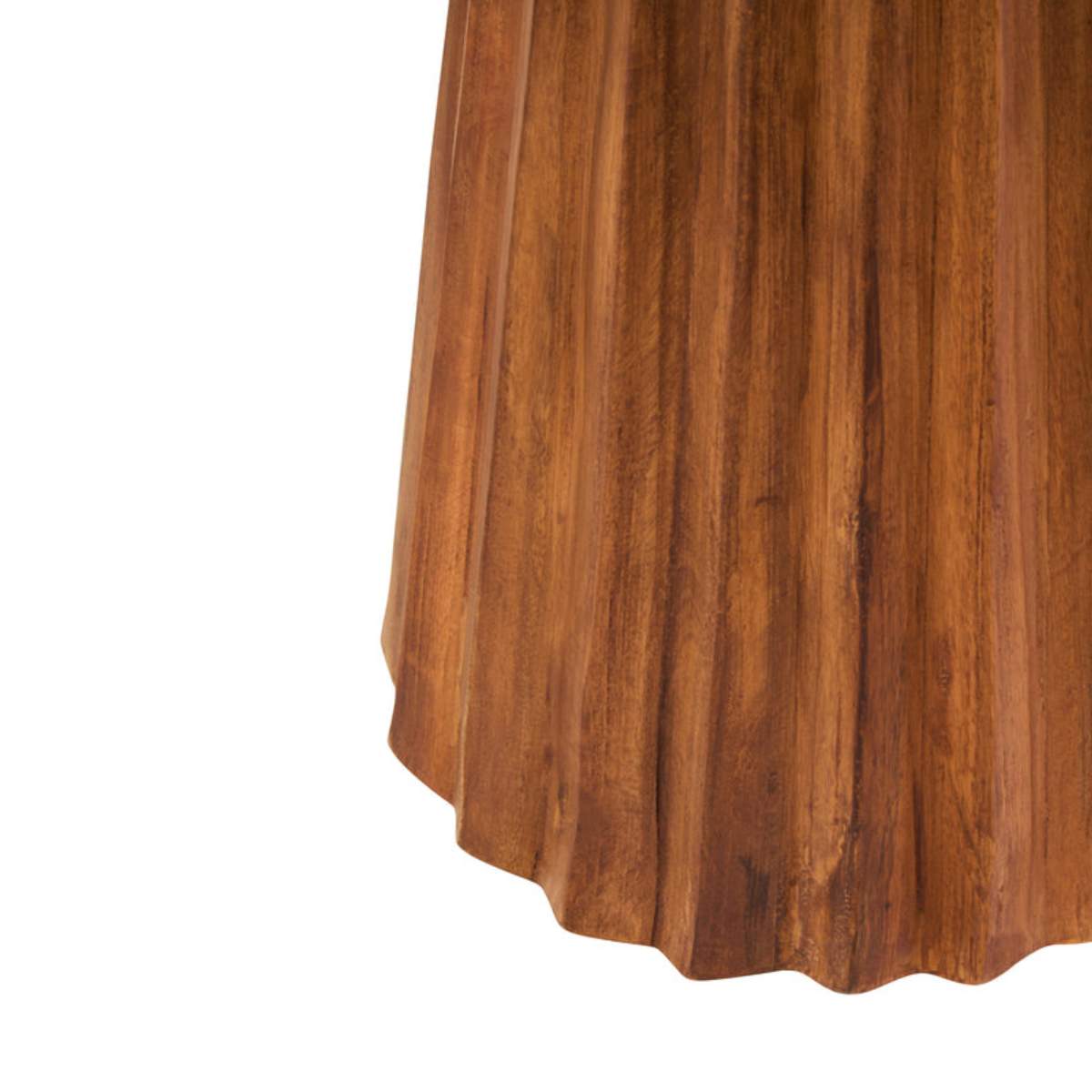Beaumonde Home Walsa Natural Mango Wood Carved Ridge Side Table