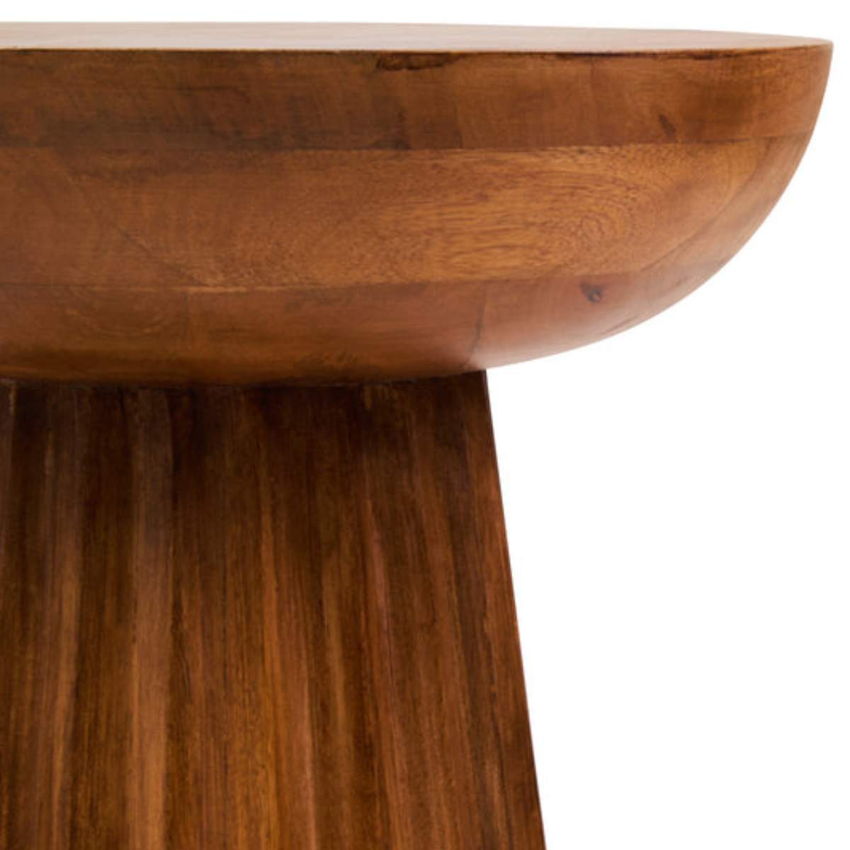 Beaumonde Home Walsa Natural Mango Wood Carved Ridge Side Table