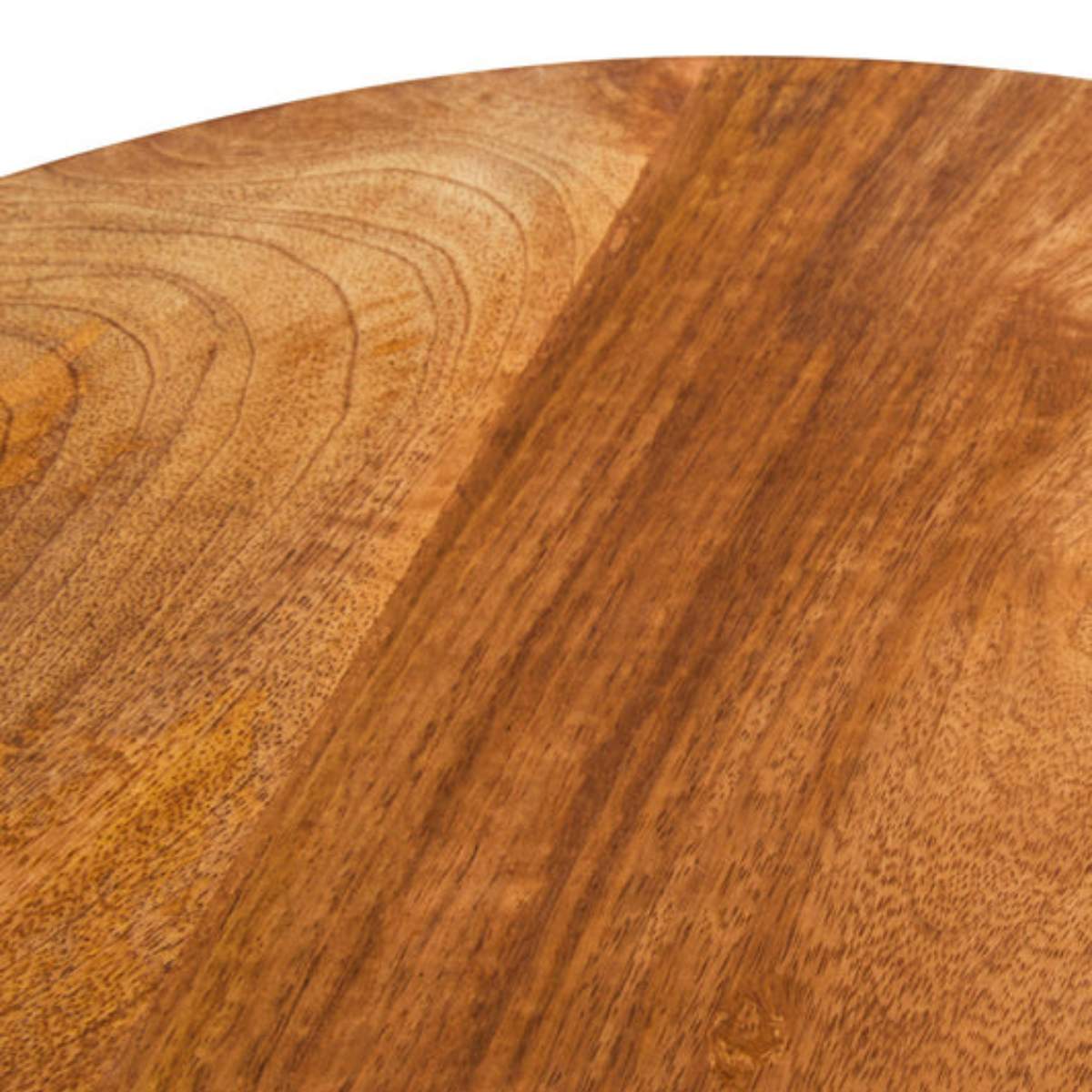 Beaumonde Home Walsa Natural Mango Wood Carved Ridge Side Table