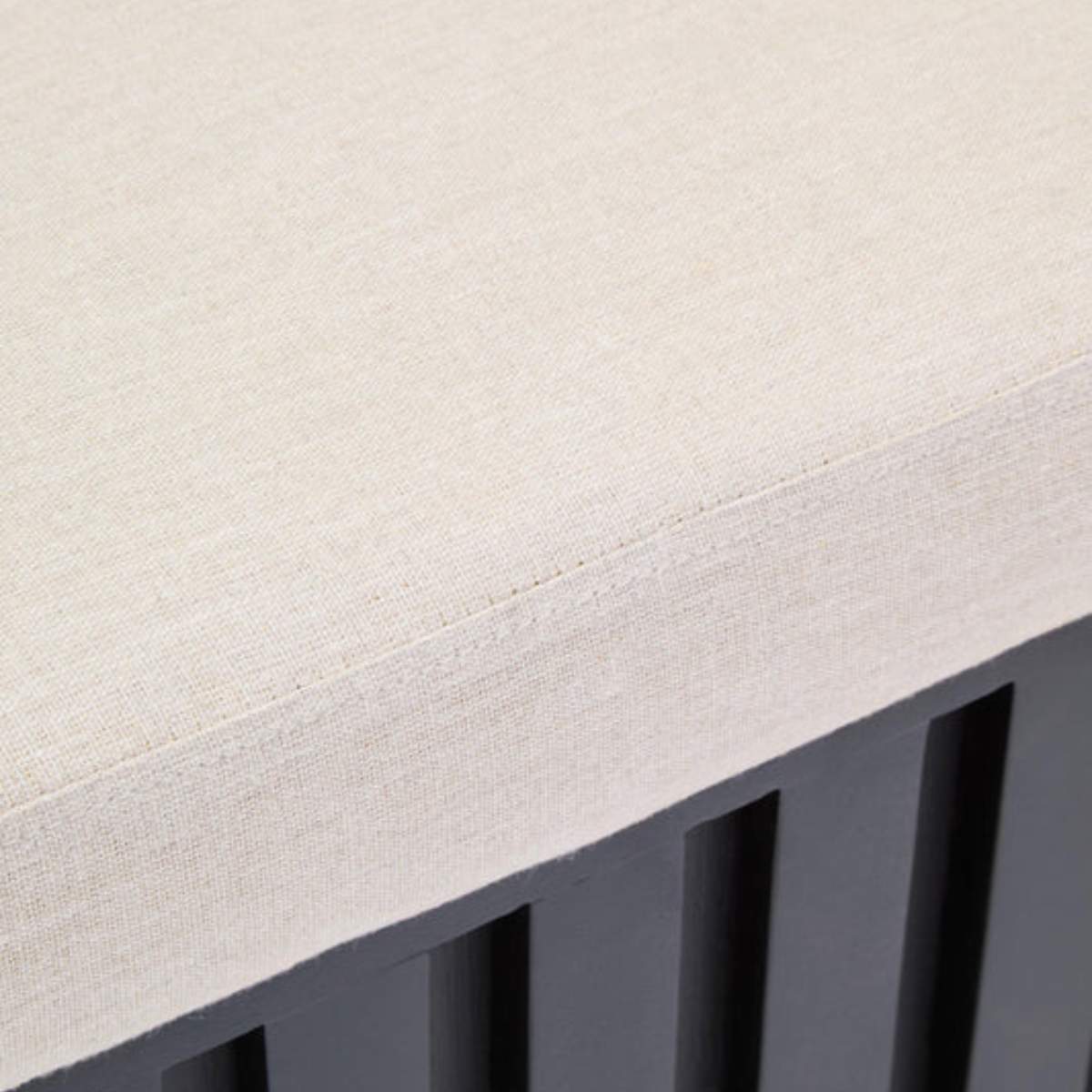 Beaumonde Home Perdoba Ridge Base Mango Wood Black Finish Texture Fabric Bench