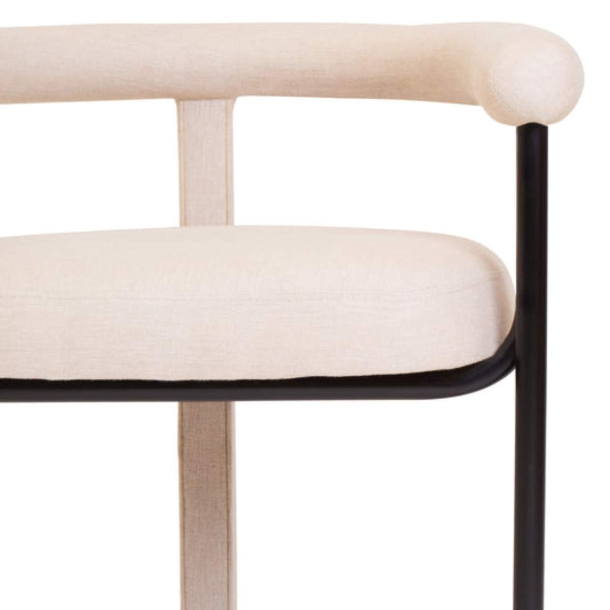 Beaumonde Home Perdoba Texture Fabric Black Iron Frame Dining Chair