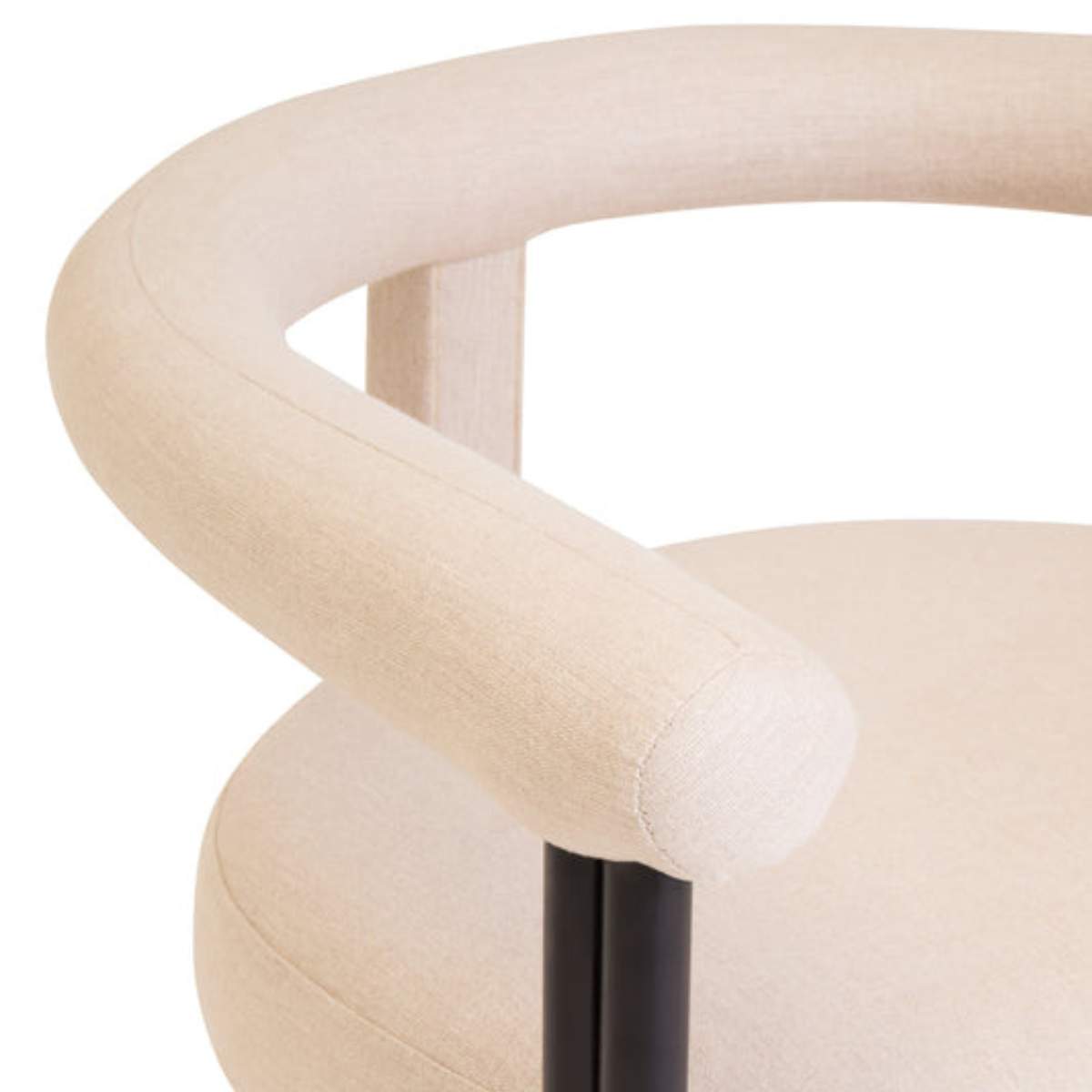 Beaumonde Home Perdoba Texture Fabric Black Iron Frame Dining Chair