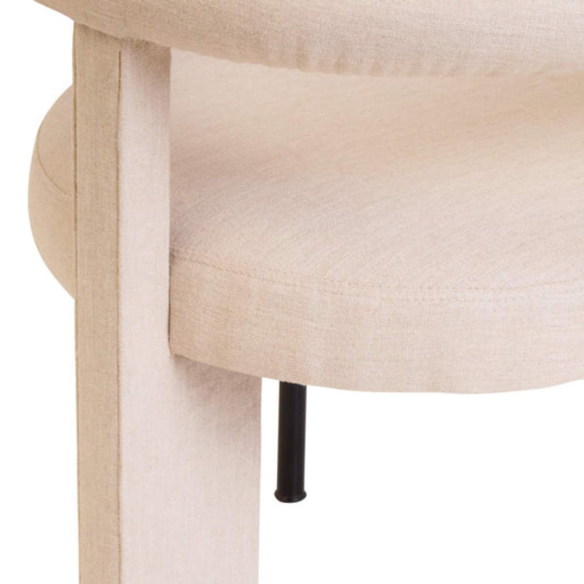 Beaumonde Home Perdoba Texture Fabric Black Iron Frame Dining Chair