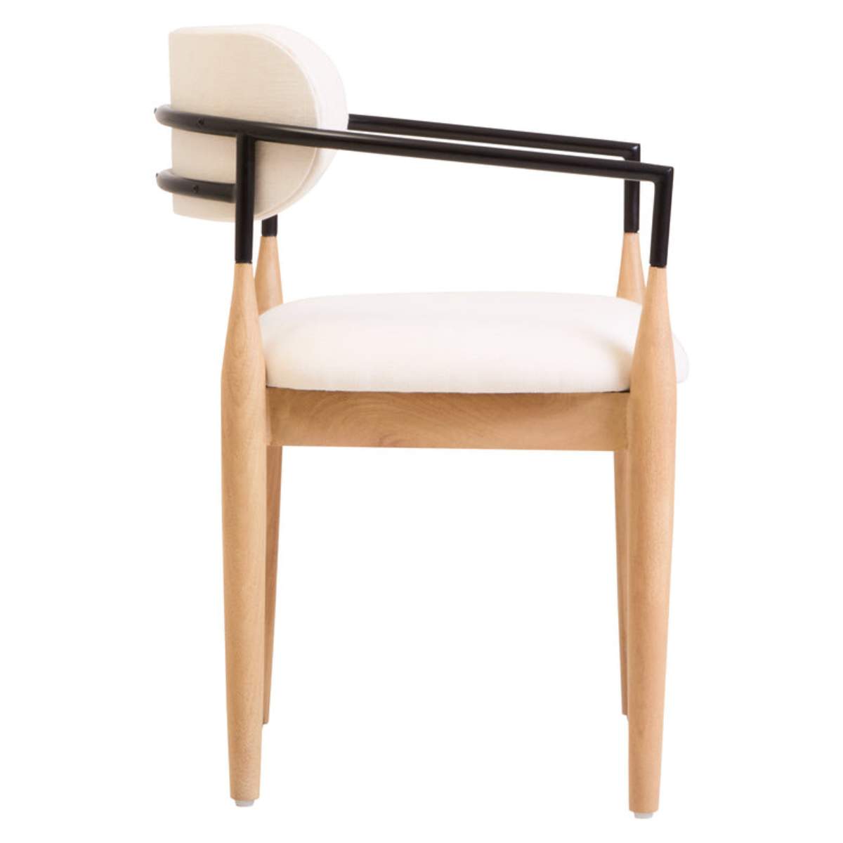 Beaumonde Home Persolo Texture Fabric Black Iron And Wood Frame Dining Chair