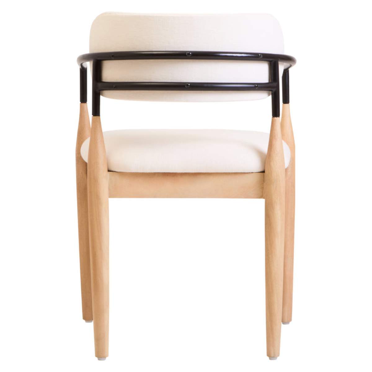 Beaumonde Home Persolo Texture Fabric Black Iron And Wood Frame Dining Chair
