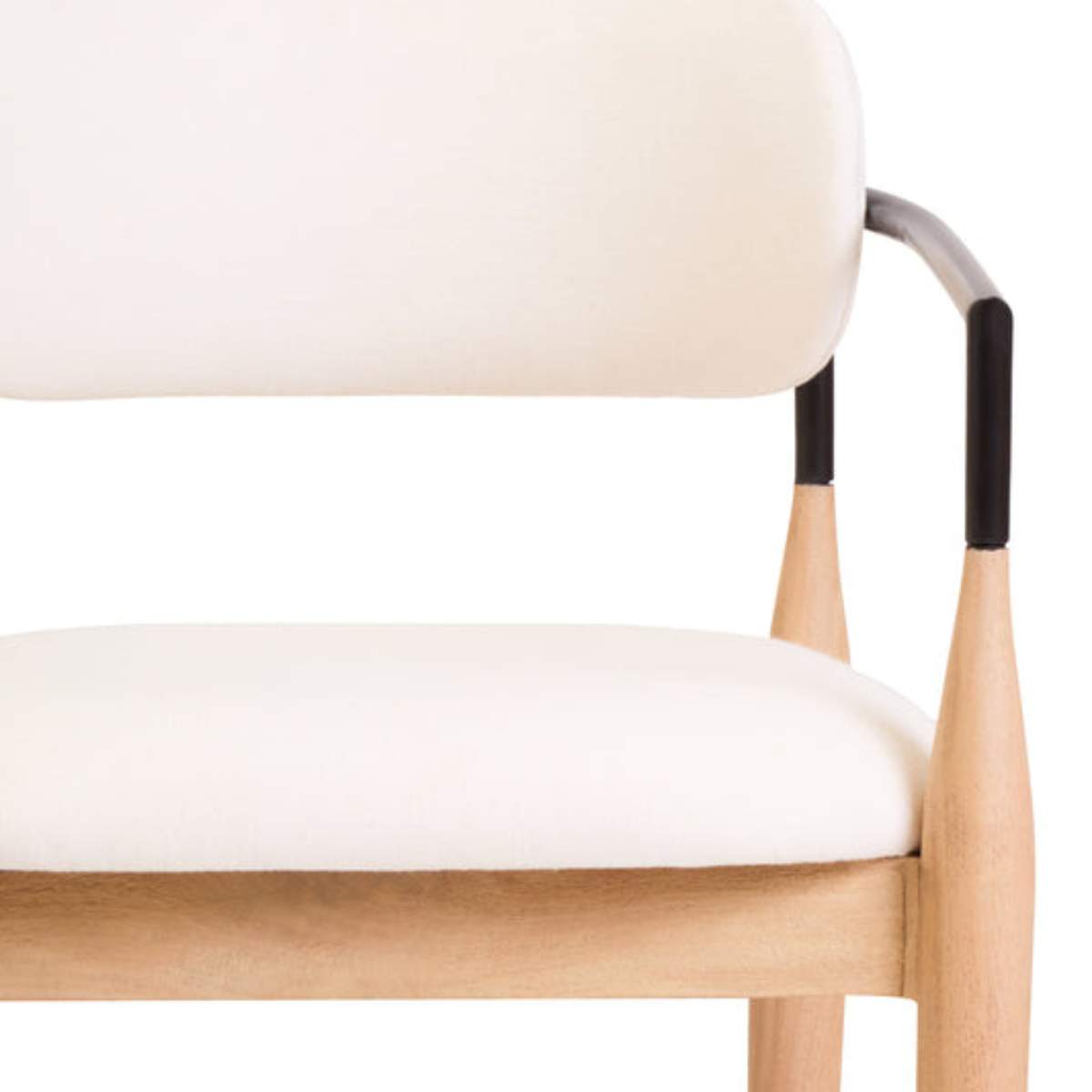 Beaumonde Home Persolo Texture Fabric Black Iron And Wood Frame Dining Chair