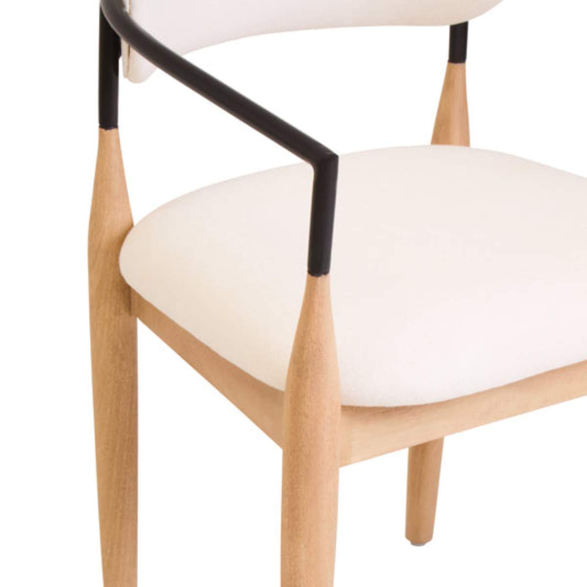 Beaumonde Home Persolo Texture Fabric Black Iron And Wood Frame Dining Chair