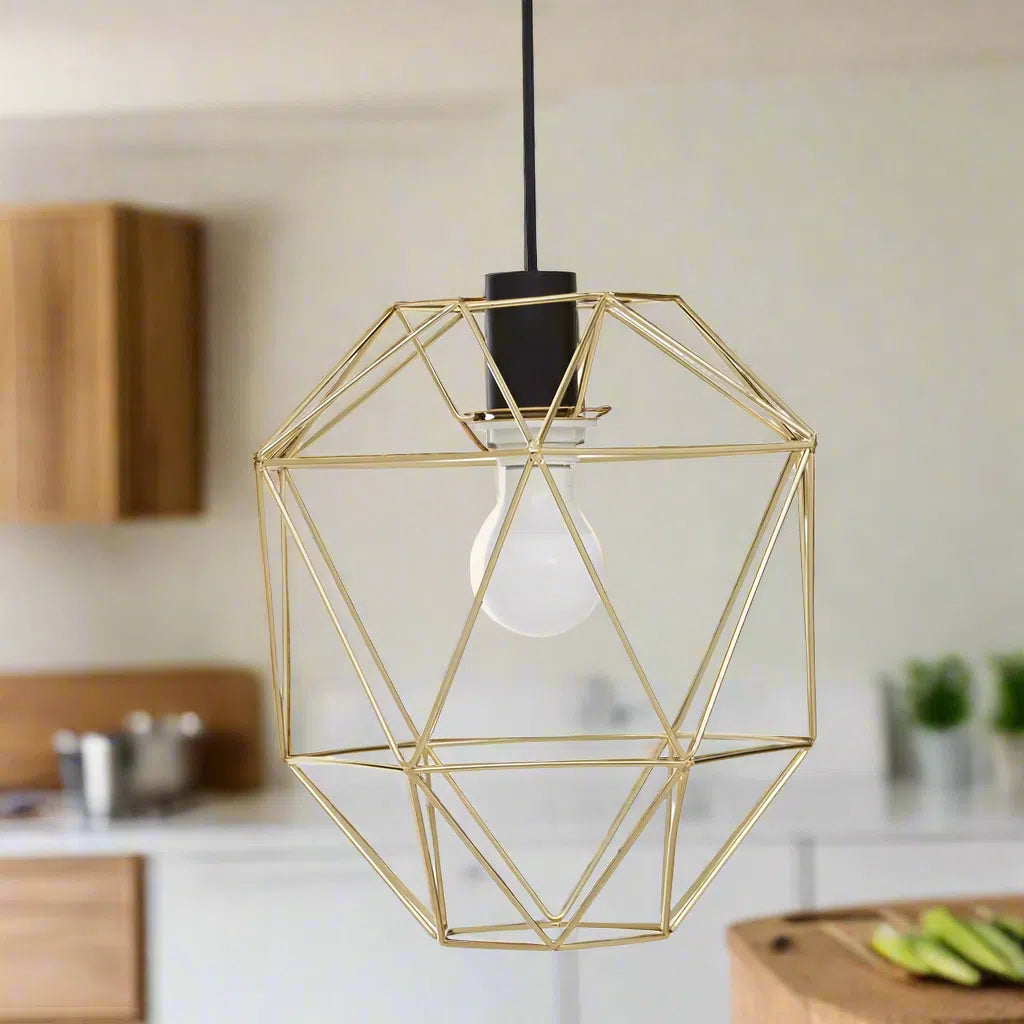 Beaumonde Home Geo Champagne Gold Pendant Light-Beaumonde