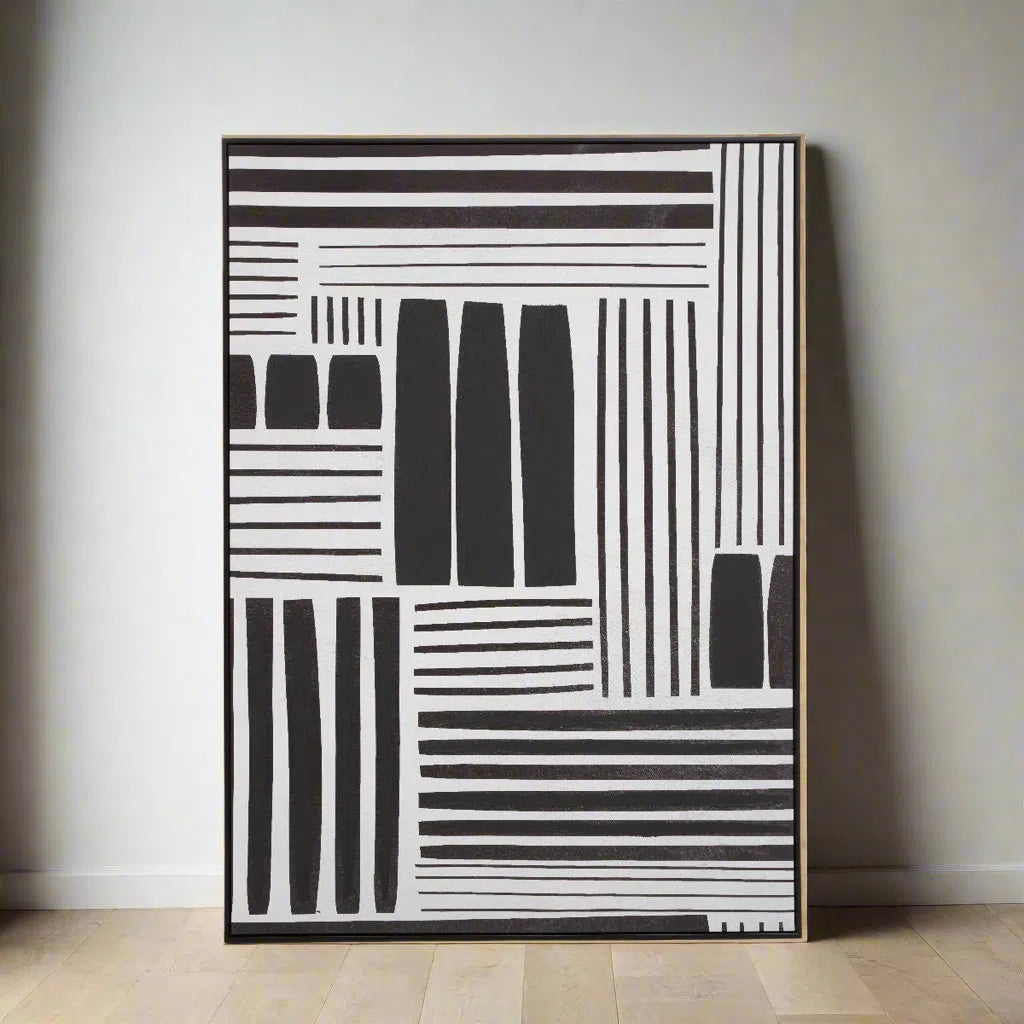 Beaumonde Home ‘Astratti Retro Grace Stripes’ Wall Art-Beaumonde