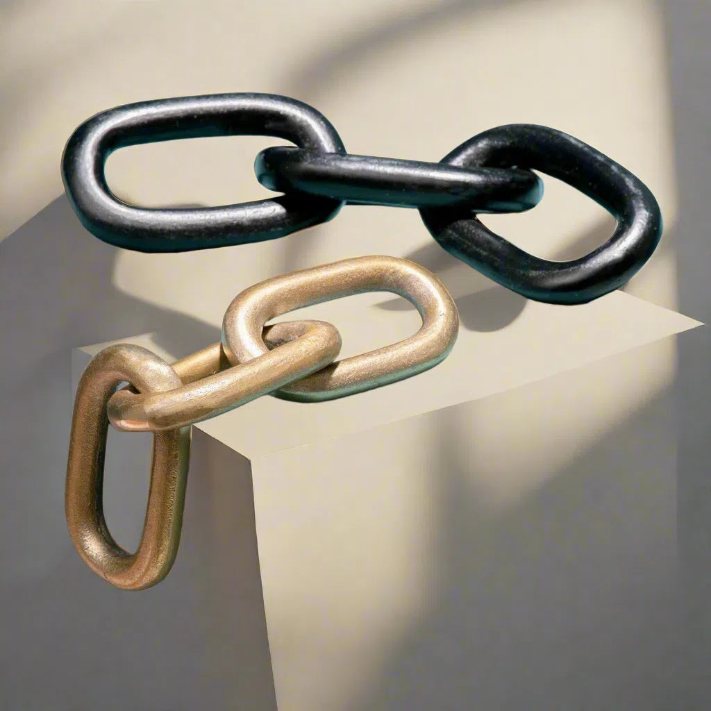 Beaumonde Home Prato Large Black Aluminium Chain Sculpture-Beaumonde