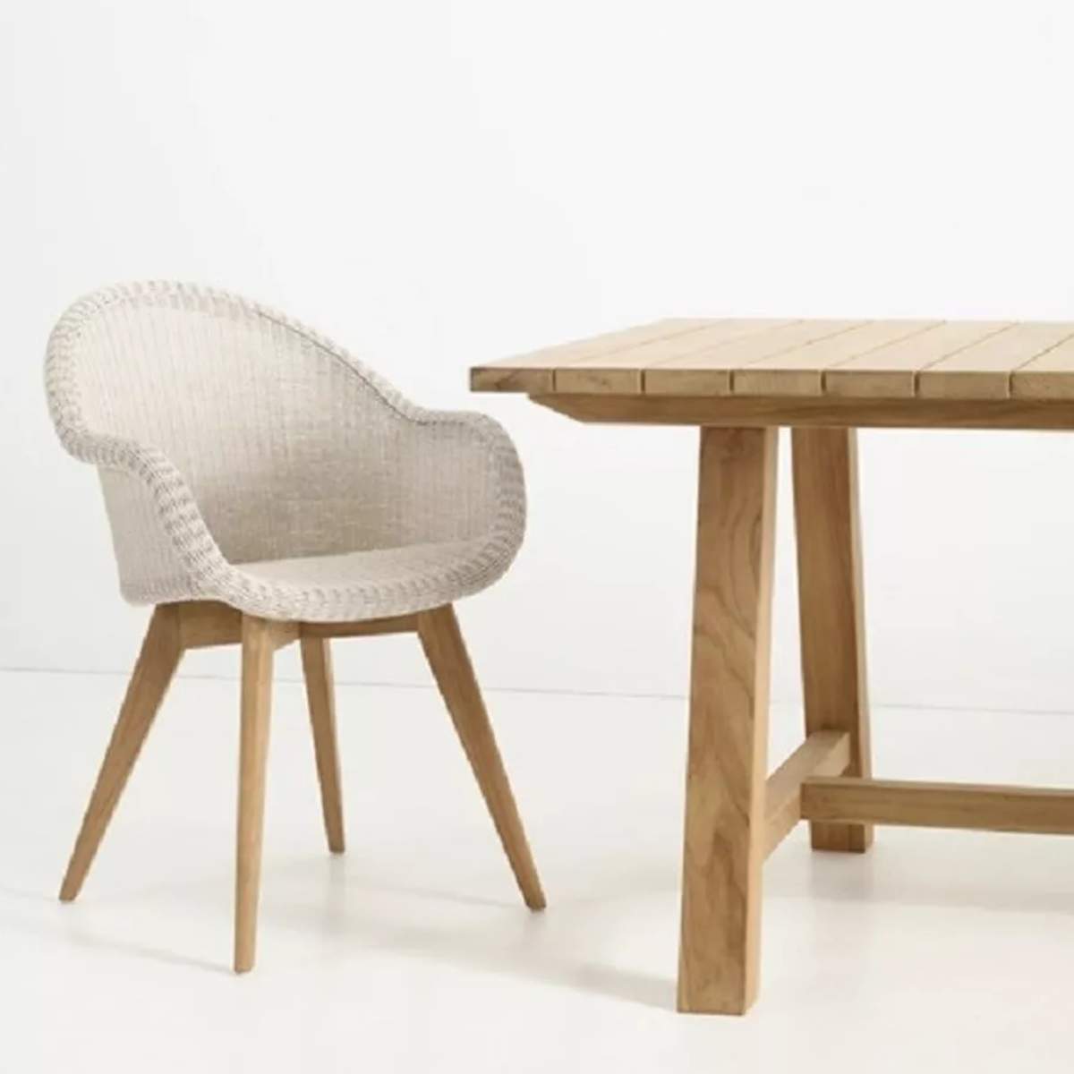 Vincent Shepherd Edgard Outdoor Dining Chair Teak Base