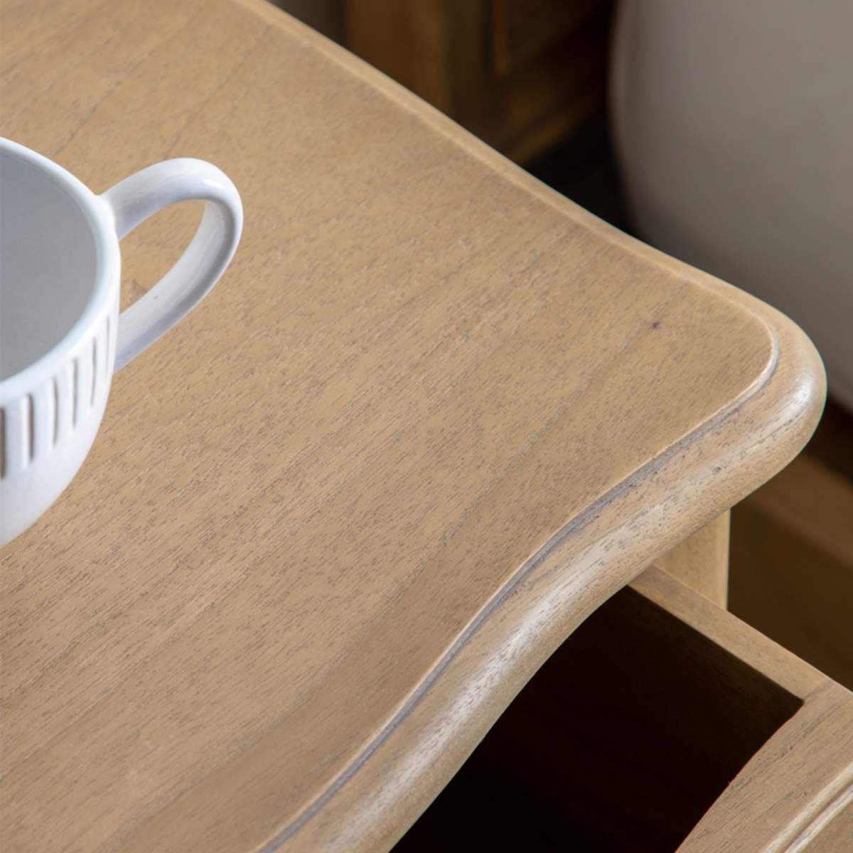 Gallery Direct Chic Bedside Table Weathered 470x400x695mm