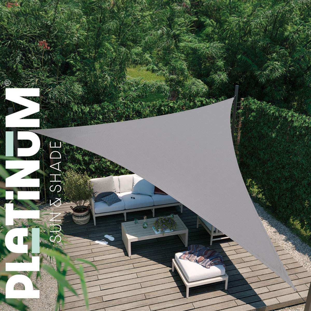 Pacific Lifestyle 5m Triangle Waterproof Shade Sail Grey