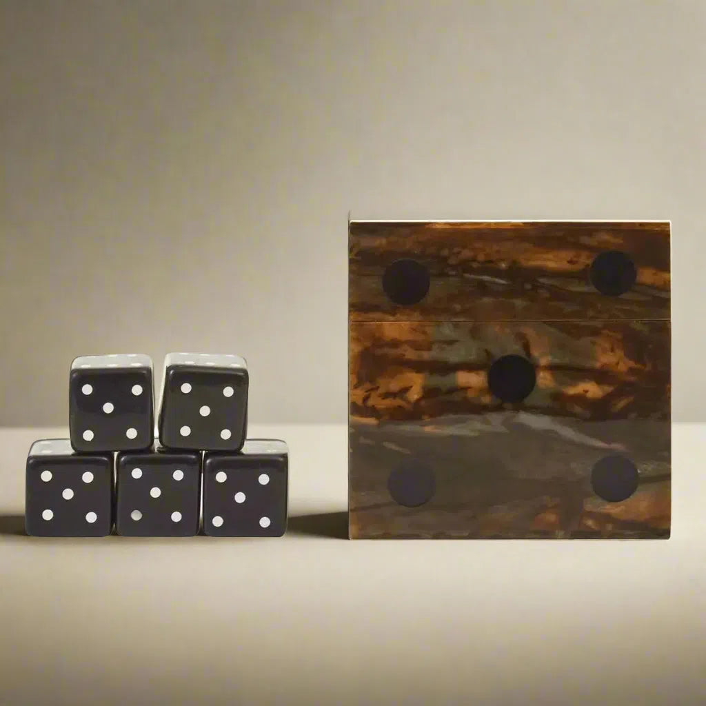 Beaumonde Home Thatcher Games Dice Box With Five Dice-Beaumonde
