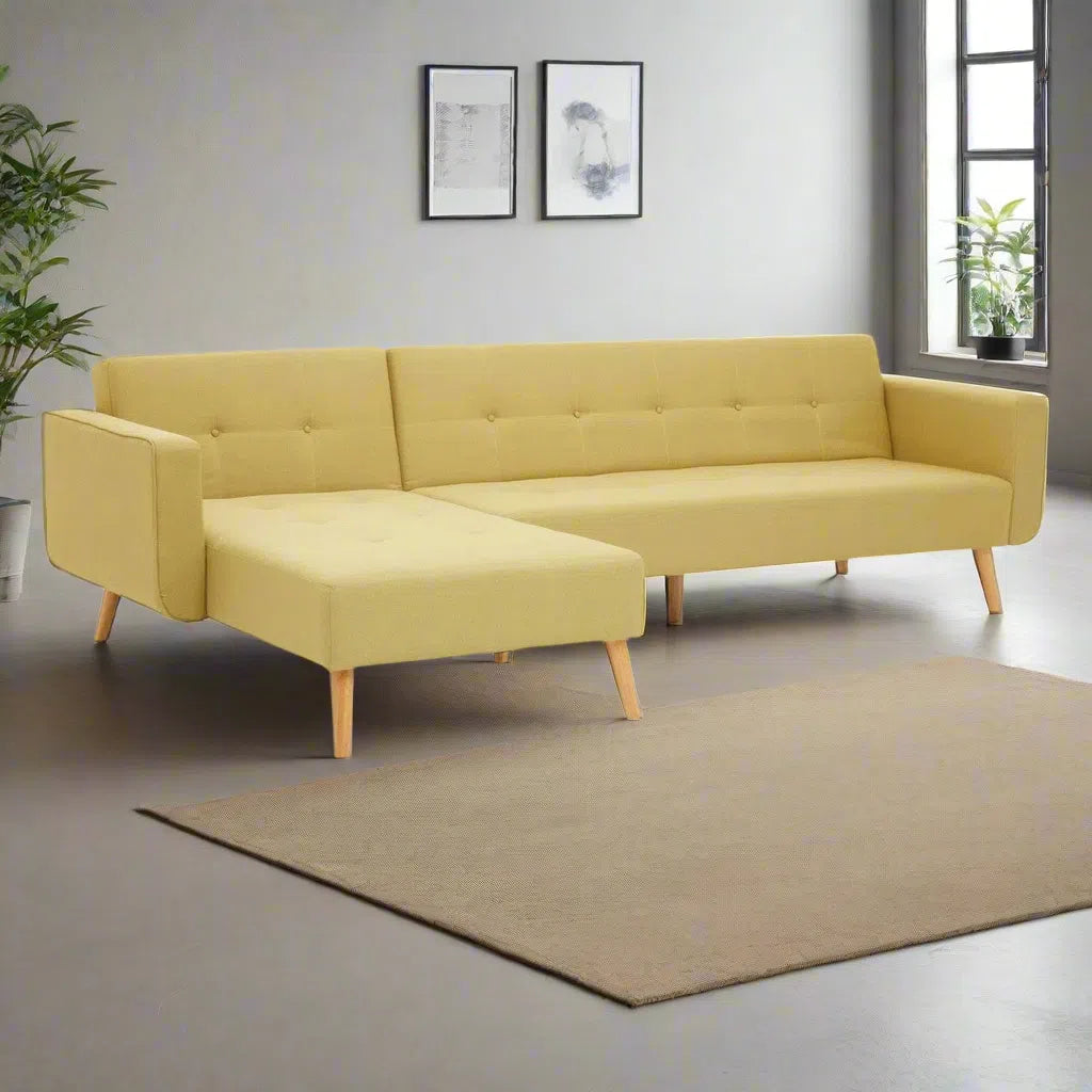 Beaumonde Home Haagen Olive Large Corner Sofa Bed-Beaumonde