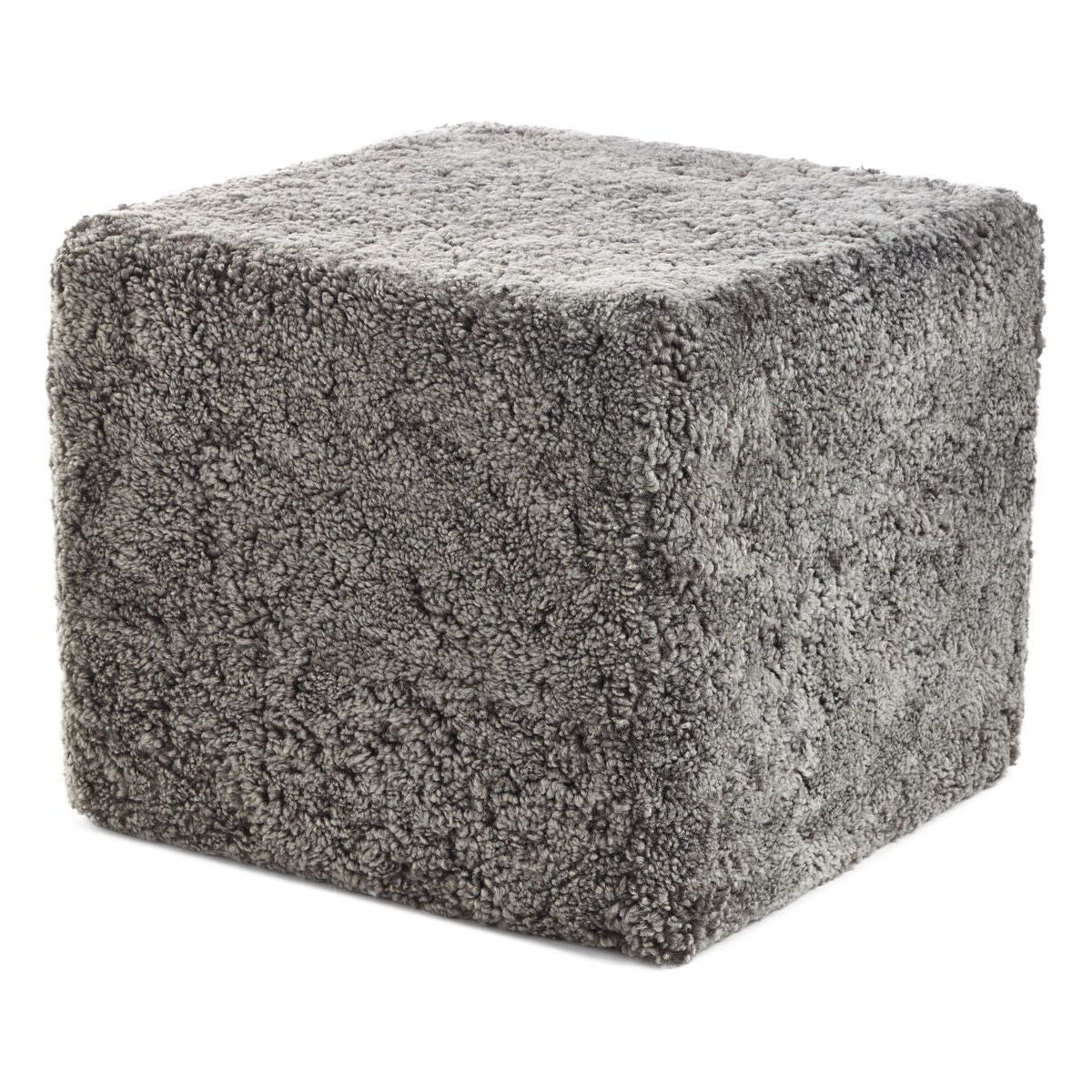 Natures Collection Short Wool Curly Sheepskin Pouf