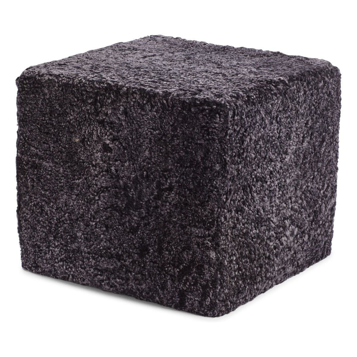 Natures Collection Short Wool Curly Sheepskin Pouf