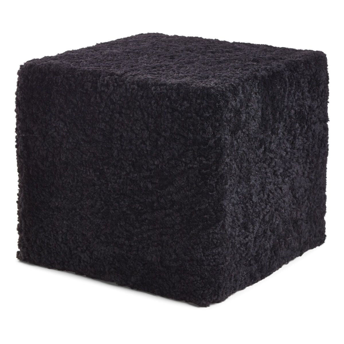 Natures Collection Short Wool Curly Sheepskin Pouf