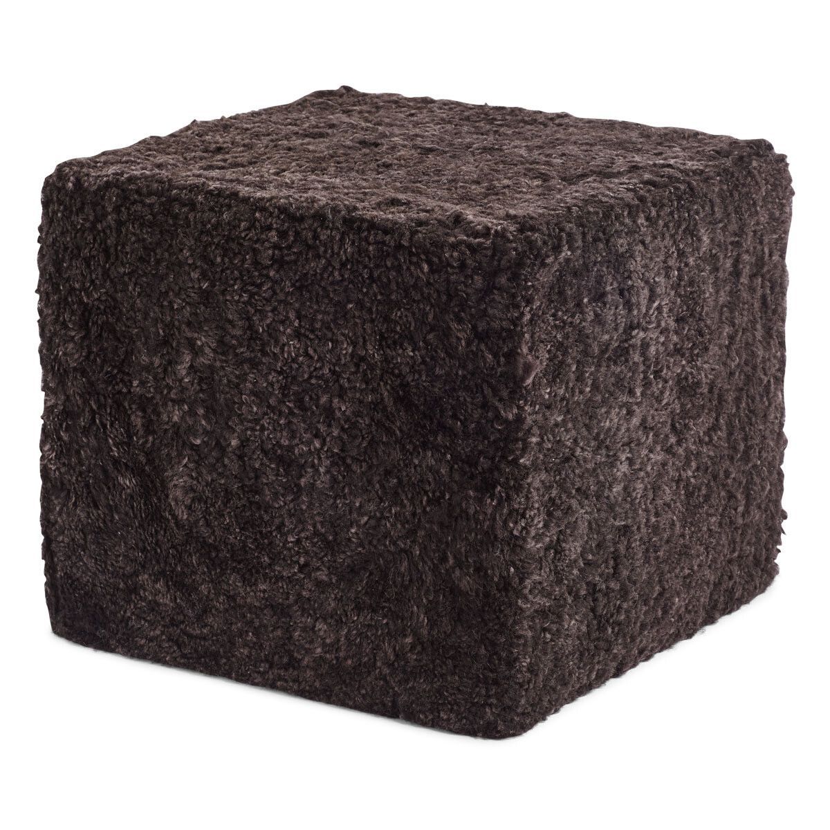 Natures Collection Short Wool Curly Sheepskin Pouf