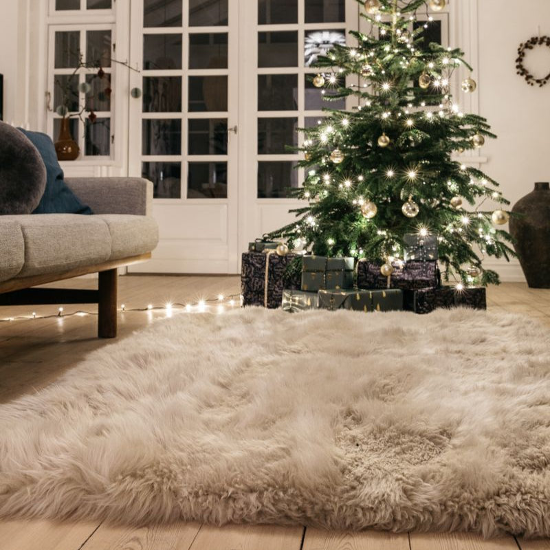 Natures Collection Long Wool Sheepskin Design Rug