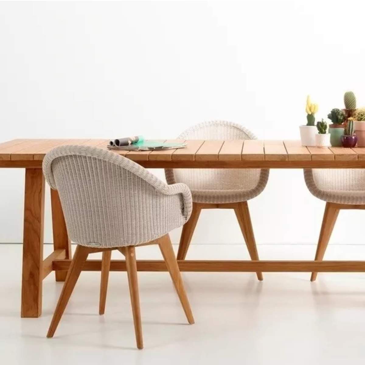 Vincent Shepherd Edgard Outdoor Dining Chair Teak Base