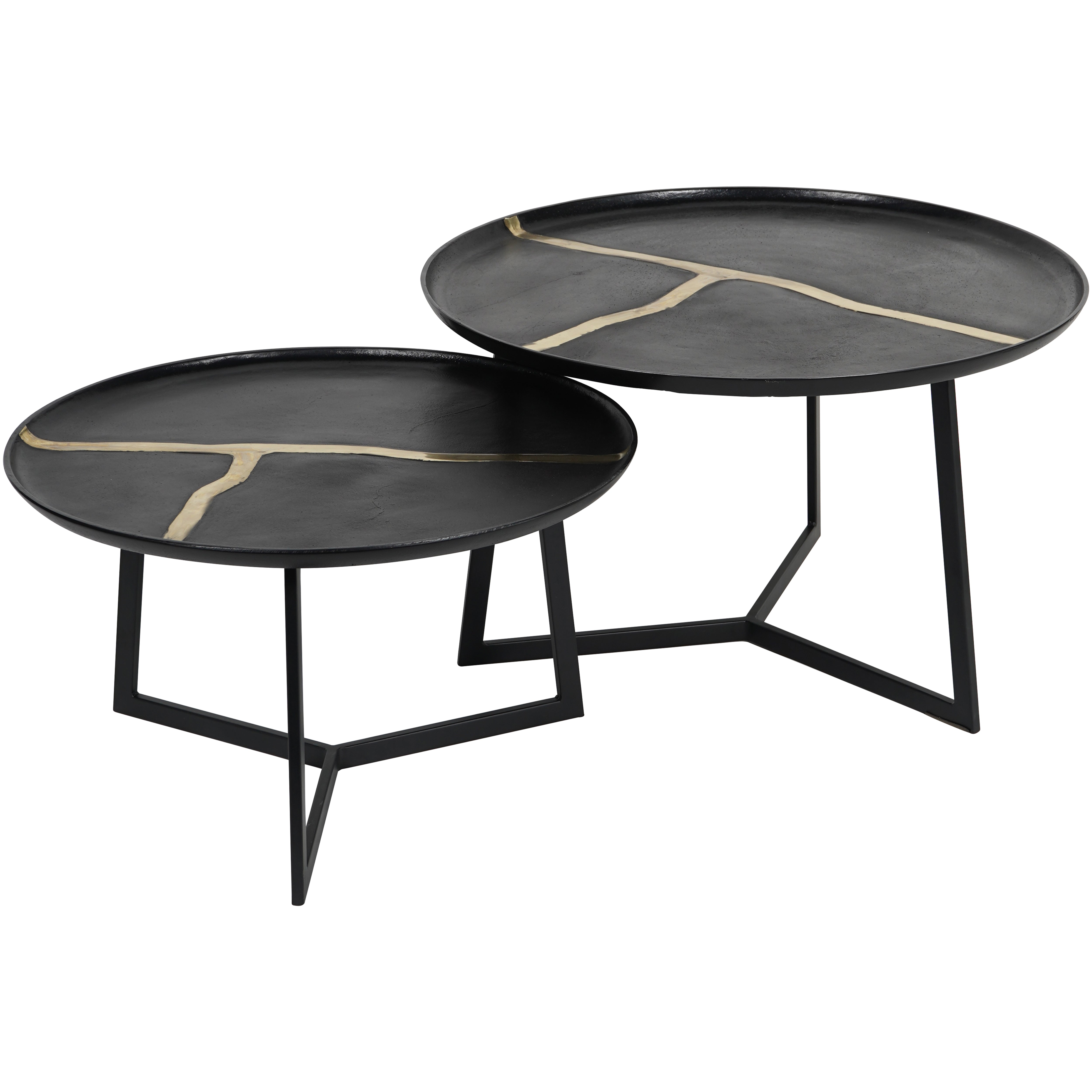 Beaumonde Home Soren Set of Two Textured Aluminium Coffee Tables
