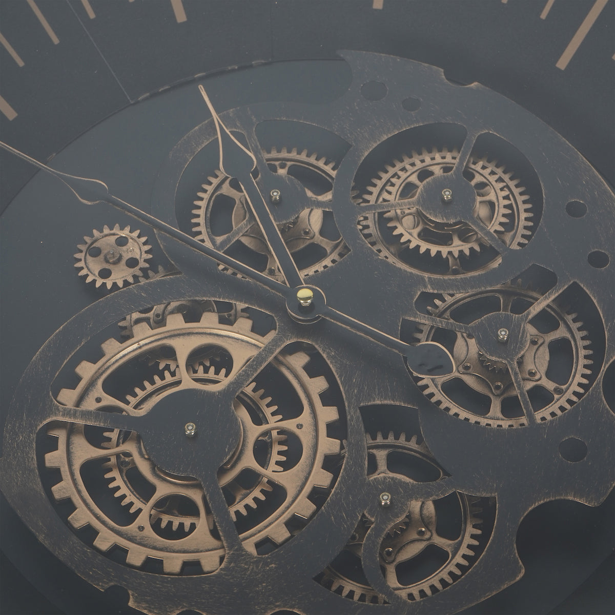 Beaumonde Home Clock Face Side Table Clock - Black Gold