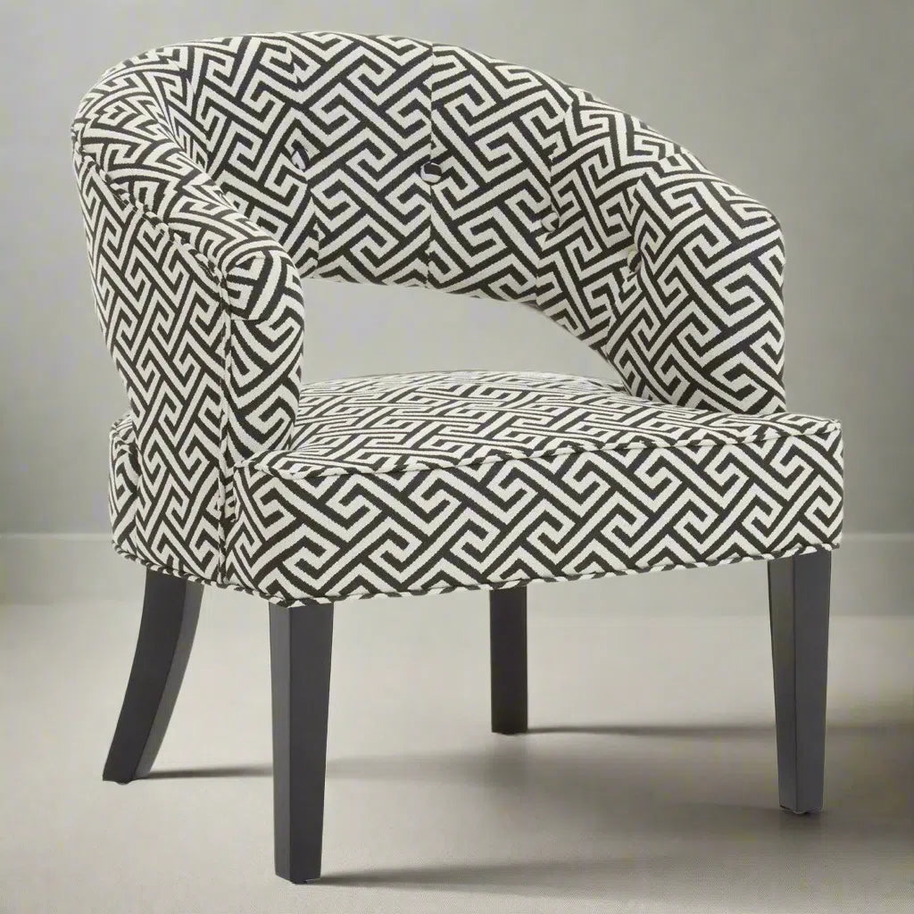 Beaumonde Home Marylebone Fret Design Cutout Lounge Chair-Beaumonde