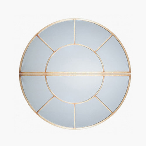 Beau&Co Antique Gold Metal 2 Half Moon Section Wall Mirror