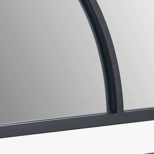 Beau&Co Black Metal 2 Half Moon Section Wall Mirror