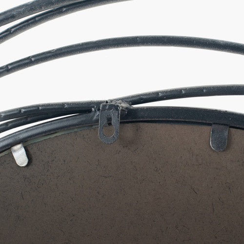 Beau&Co Antique Silver Metal Swirl Round Wall Mirror