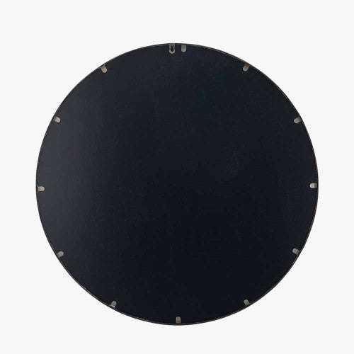 Pacific Lifestyle Grey Oak Wood Veneer Slim Frame Round Wall Mirror